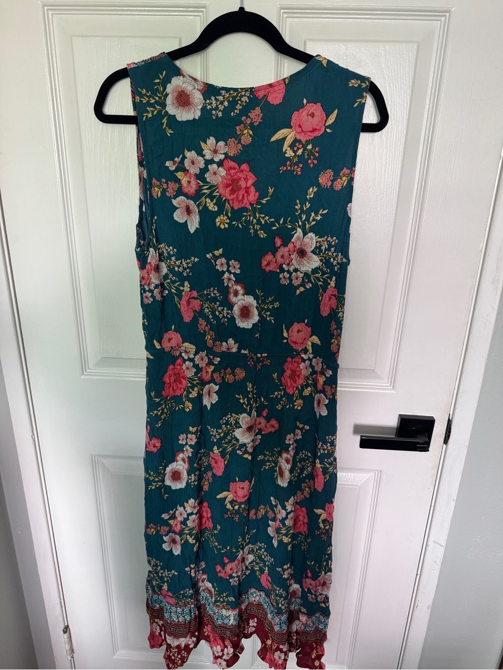 Knox Rose Teal Sleeveless Floral Maxi Dress